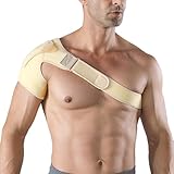 DASHUI Schulterbandage Herren & Damen mit Druckpolster, Verstellbare Schulterstütze bei Sehnenscheidenentzündung & Rotatorenmanschetten-Problemen