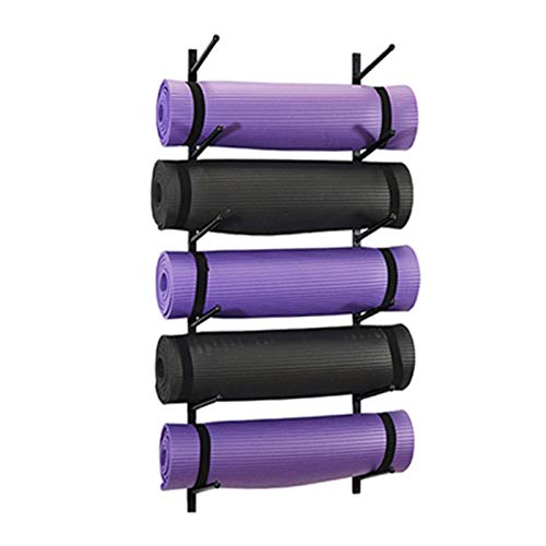 AEGCAOJH Estante de Pared para Esterilla de Yoga, Estante Organizador para Gimnasio en casa, Soporte de Pared de Metal de 6 Capas para Sala de Ejercicios, para Guardar esterillas de Yoga, b