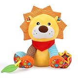 ❤【ELEGIR UN PELUCHE SEGURO PARA LOS BEBÉS】:Este juguete de felpa está hecho de material de terciopelo corto y relleno naturalmente hipoalergénico, no tóxico y sin olor para mayor seguridad. Los dos anillos de plástico desmontables adjuntos y un mordedor en forma de hoja están hechos de material libre de BPA, por lo que no tiene que preocuparse de que su bebé mastique.