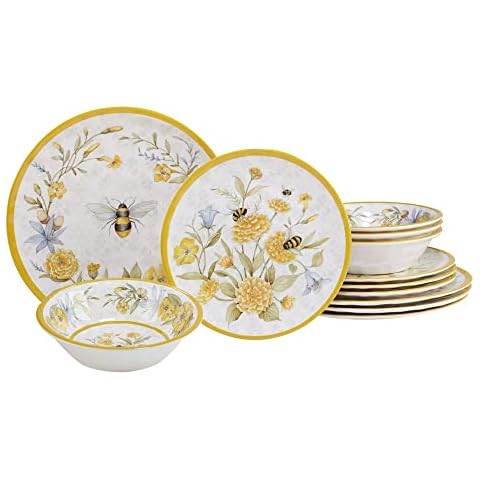 Unknown1 Bee Sweet 12-Piece Dinnerware Set Cover