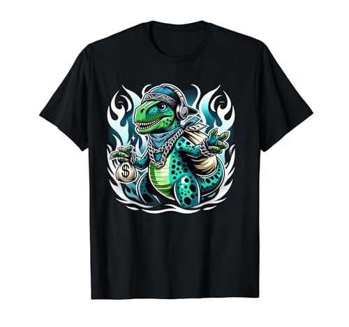 Genial DJ de rap urbano Dino Hip Hop Breakdancer Dinousuar Camiseta