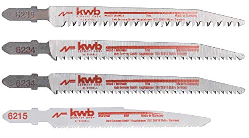 Original Einhell 4-Piece Saw Blade Set for Jigsaws (T-Shank, for Wood and Metal, Accessories for Jigsaws, Ideal for Cordless Devices)