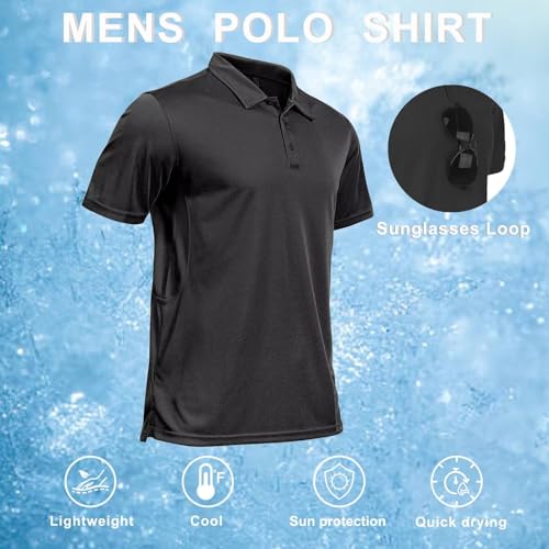GYMELITE Men's Golf Polo Shirt Short & Long Sleeve Polo Shirts Dry Moisture Wicking Performance Outdoor Casual Collar Shirt2