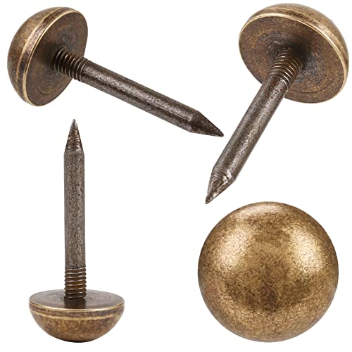 Solid Pure Brass Tacks As Antique Upholstery Tacks For Furniture , Decorative Push Pins For Wood,Carpet Tacks,Hardware Tacks,Wall Tacks,Thumb Tacks，Brass Fasteners(1/2",12Mm Brozen Color,20 Pcs ) #TOP5