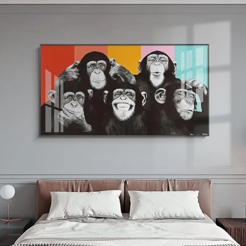 Peinture sur toile singe au salon pour créer une ambiance moderne unique