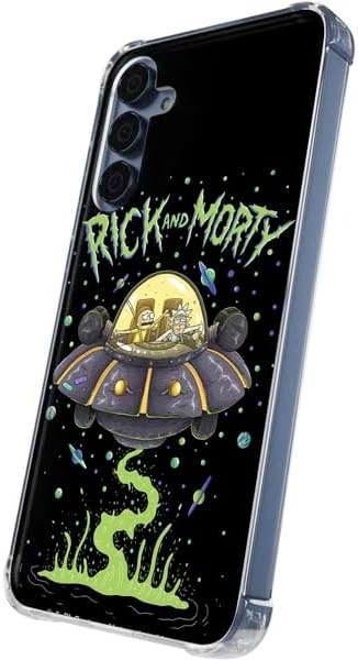 Skinit Clear Phone Case Compatible with Galaxy A35 5G - Officially Licensed Adult Swim Rick and Morty Spaceship Design