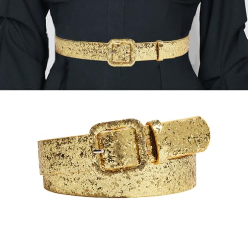 Popular Belt for Pants Jeans Glittering Powder PU Belt Square Pin Buckle Belt for Women Girl Dresses Party Waistband2