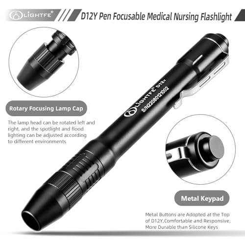 LIGHTFE Caneta de luz para médicos e enfermeiras com medidor de pupila, fonte de LED de 150 lúmens (