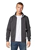 fashion jackets for ladies Aus softem Jersey TOM TAILOR für Männer Strick & Sweatshirts Sweatjacke mit Stehkragen Black Grey Melange, XL