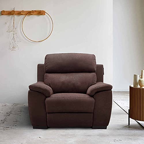 Sofas & More Carter Stationary 1 Seater Sofa New Orlando 908, Dark Brown no 908 New Orlando Fabric (FG111ACMS02CA1STRSTNO908)