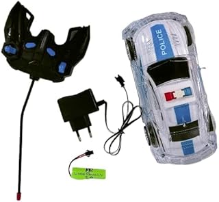 سيارة شرطة تعمل بالتحكم عن بعد، سيارة شرطة سباق بمقياس 1:18، لعبة تعمل بالتحكم عن بعد مع مصابيح LED وشاحن