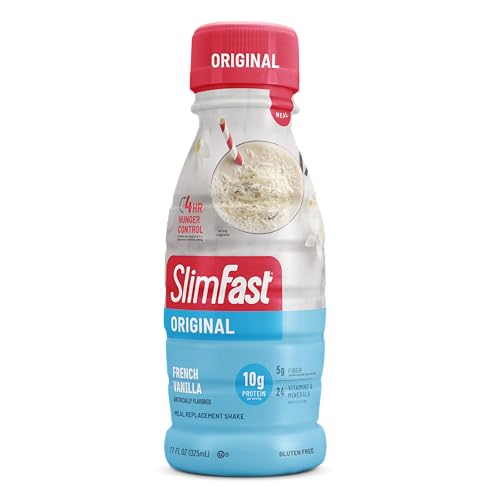slimfast meal replacement shake original french vanilla 10g of ready to drink protein for weight loss 11 fl oz bottle 8 count