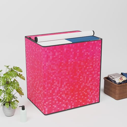 Image of Kuber Industries PVC Washing Machine Cover Semi Automatic | Dustproof Washing Machine Cover Top Load - Ideal for 6 Kg, 6.5 Kg, 7 Kg | Check Design - Pink
