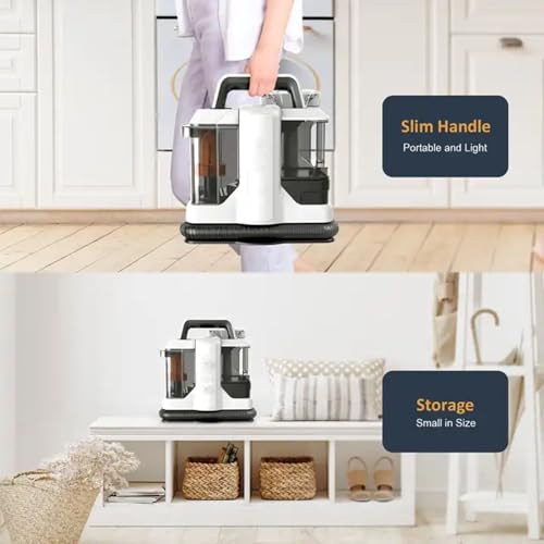 Draagbare tapijtreiniger, draagbare tapijtbank, dieptereinigingsapparatuur met 2 borstels, voor huisdiervlekken, bank, tapijt, matras, autostoel en gordijn - Image 8