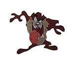 Taz Cartoon Devil Character with Tongue Out Figure Embroidered Iron On Patch