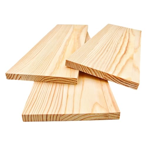 Planches de bois rectangulaires, blocs de bois non vernis pour travaux manuels, 30 x 10 x 1 cm, vierges, pour la sculpture, la peinture et le pyrogravure, lot de 3...