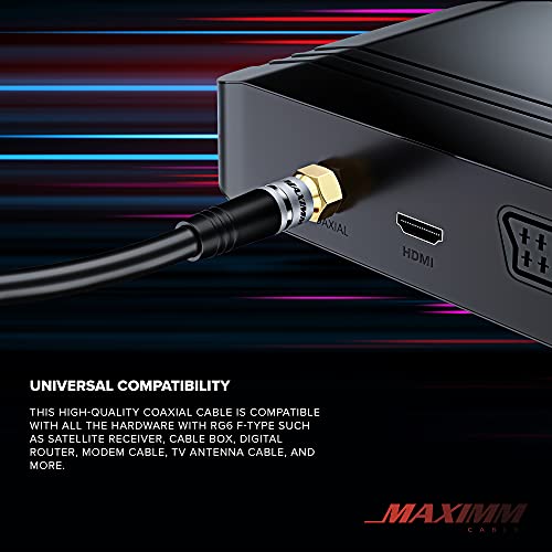 Maximm COAX -8FT - 1PK - BLACK Coaxial Cable 8 Ft Triple Shield thumb #5
