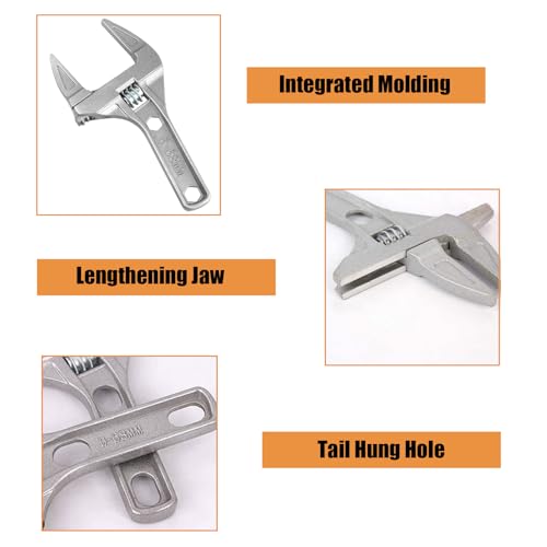 Elezenioc Adjustable Spanner Wrench 6-68mm Open-End Wide Jaw Spanners Wrenches Ultra-Thin Shifting Spanner Shank Plumber Bathroom Hand Tool Alloy 4 Elezenioc Adjustable Spanner Wrench 6-68mm Open-End Wide Jaw Spanners Wrenches Ultra-Thin Shifting Spanner Shank Plumber Bathroom Hand Tool Alloy - Image 4
