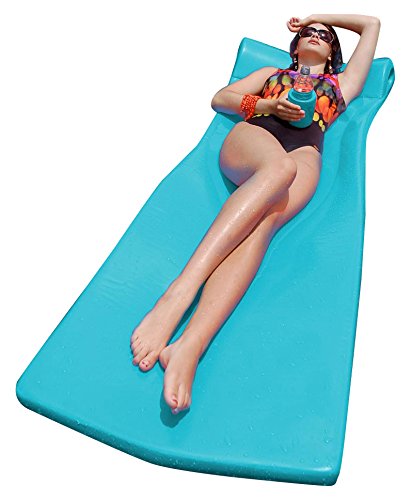 Texas Recreation Kool Float 1.75” Thick Swimming Pool Foam Pool Floating Mattress with Bonus Kool Kan, White
