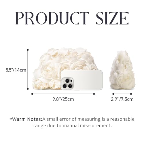 Image of 3D Flower Evening Bag for Women Elegant Floral Bridal Handbags Rose Clutch Purse for Wedding, Prom, Cocktail Party,Date Night