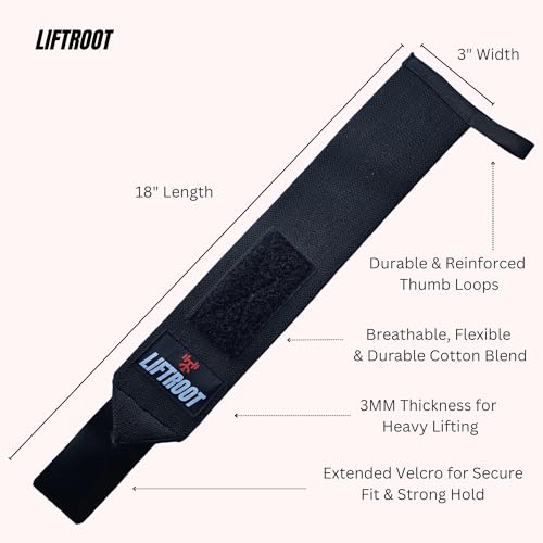 Image of Wrist Wraps with Thumb Loops for Men & Women | Adjustable Wrist Support for Weightlifting, Powerlifting, Bench Press & Strength Training