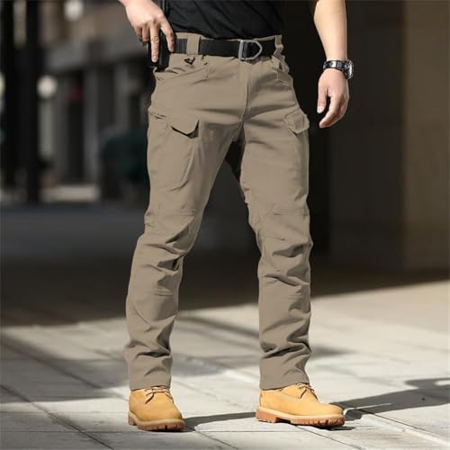 Image of Shasmi Black Mens Durable Comfy, Solid Color, Drawstring Waist, Casual Style, Breathable Fabric, Outdoor, Utility Multi-Pocket Design Cargo Trousers Pants for Men (MCargo 152)