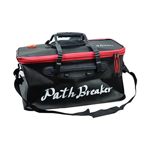 釣り用バッカン 容量22.5L 折りたたみ式 45cm×25cm×20cm 手持ち/肩掛け2WAY 釣り用バケツ フィッシングボックス 釣りバッグ バッカン 折りたたみバケツ (ブラック) 1枚目