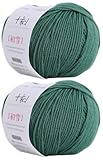 Merino Wool Yarn, Superwash Anti-Pilling, Sport Weight, for Knitting and Crocheting DIY Scarf Sweaters, 3.52 oz/100 g, (Per Skein 1.76 oz 150 Yards)-Emerald Green