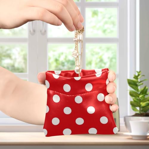 Cartoon Polka Dot Red Women's Small Leather Coin Purse Wallet Waterproof Card Holder for Women4