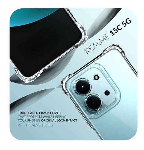 Image of Back Cover Case + Screen Protector for Redmi 15c 5G | Transparent Mobile Phone Back Case Cover for Redmi 15 c | Redmi 15c 5G TPU Transparent Mobile Phone Back Cover Case