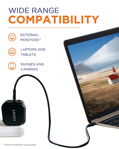 Craft Usb-C To Usb-C 3.2 Gen2X2 Power And Data Cable. 100W Fast Charging, 20Gbps Data Transfer. 0.5Ft (18Cm) #TOP3