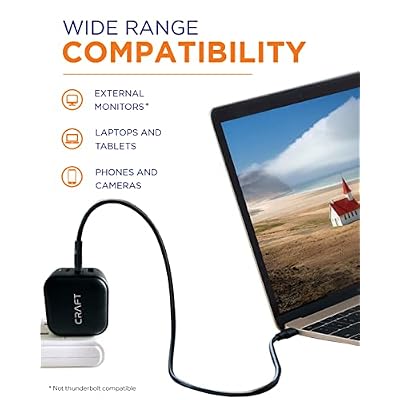 CRAFT 6.5FT USB C Charger Cable | 3.2 USB C to USB C Data Cable with 20Gbps Speed | 100W Fast Charger and High Speed USB C Cable with E-Marker IC Chip, for Phones, Laptops, Cameras, Monitors, Black