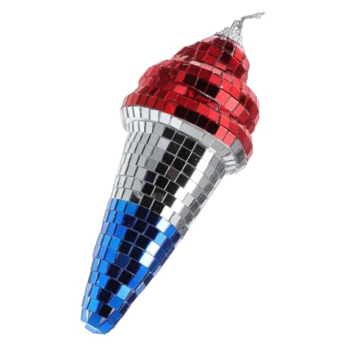 Bola espejada colgante con forma de helado única BESPORTBLE para decoración de escenarios, bares KTV y fiestas miniatura 1