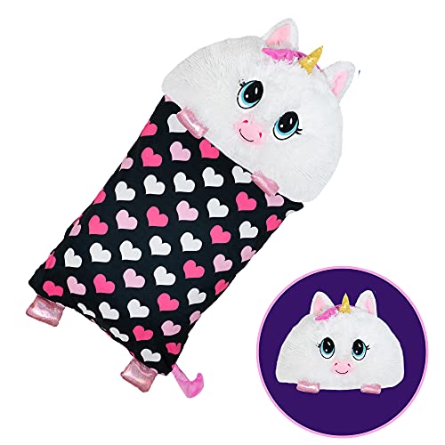 Fluffaluff Pets by Happy Nappers Taie d'oreiller à clipser pour lit standard et grand lit, confortable, compact, super doux, chaud, oreiller en peluche pour animaux de compagnie, 0,9 m - Licorne Cover
