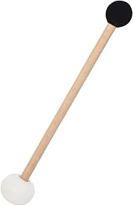Toddmomy Musical Drumsticks Double-ended Felt Rubber Mallet Bass Drum Stick Wooden Handle Performance