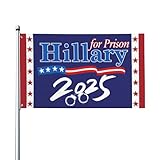 Arrest Hillary Flag Sign 3x5 Traitor Hillary For Prison 2025 Flag Banner Tapestry For Yard Room Decor No Flagpole P