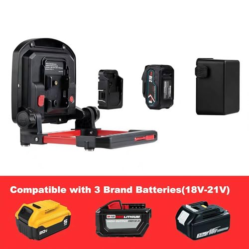 Image of 7000LM 45W LED Work Light, 18-21V Battery Powered Cordless Floodlight, IP65 Waterproof with Magnetic Base and Tripod, 4 Modes, Black