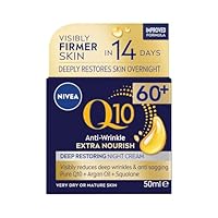 NIVEA Q10 Anti-Ageing Night Cream 50ml | With Q10 and Argan Oil | Hydrating Formula | 24-hour Nourishment | Reduces Wrinkles & Fine Lines | Promotes Skin Firmness | Replenishes Mature Skin