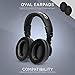 Brainwavz Hybrid Memory Foam Earpad - Black PU/Velour - Suitable for Large Over The Ear Headphones - AKG, HifiMan, ATH, Philips, Fostex