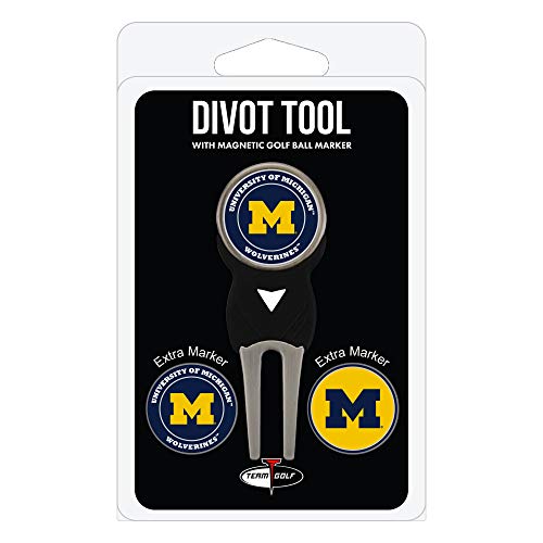 Team Golf alabama-Parent NCAA Michigan Wolverines Divot Tool with 3 Golf Ball Markers Pack, Markers are Removable Magnetic Double-Sided Enamel,Multi