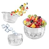 2 Packs Ice Chilled Serving Dip Bowl, Iced Salad Dipping Bowls Set for Parties, Cold Serving Dish for Veggies, Fruit