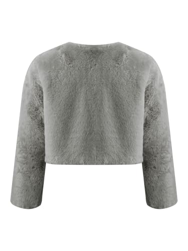 Kids Toddlers Faux Fur Bolero Shrug Jacket Wrap Shawl Coat Flower Girl Winter Dress Cover Up Cardigan Outerwear2