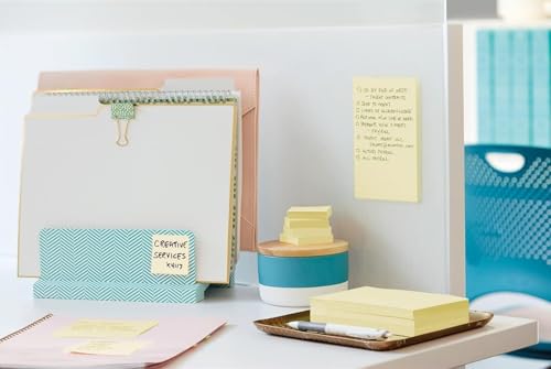 Post-it Super Sticky Notes Kanariengelb, Packung mit 6 Blöcken, 90 Blatt pro Block, 76 mm x 76 mm, Farbe: Gelb - Extra-stark klebende Notizzettel für Notizen, To-Do-Listen und Erinnerungen