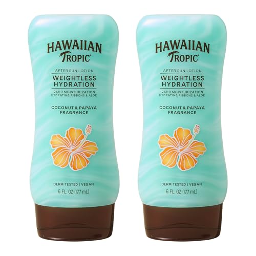 Hawaiian Tropic Weightless Hydration After Sun Lotion with Aloe, 6Fl Oz Twin Pack, Hawaiian Tropic...