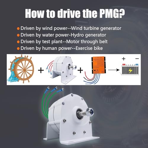 Generador de imanes permanentes de 12000 W y Bajas RPM, generador de imanes permanentes de CA trifásico sin Engranajes, Buena disipación de Calor, con rectificador, para turbinas eólicas hidráuli