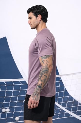 Image of Kvetoo Mens Dry Fit Gym T Shirt Quick Dry Sweat Proof Breathable Workout Tee Muscle Fit Athletic Sports T Shirt for Gym Running Training