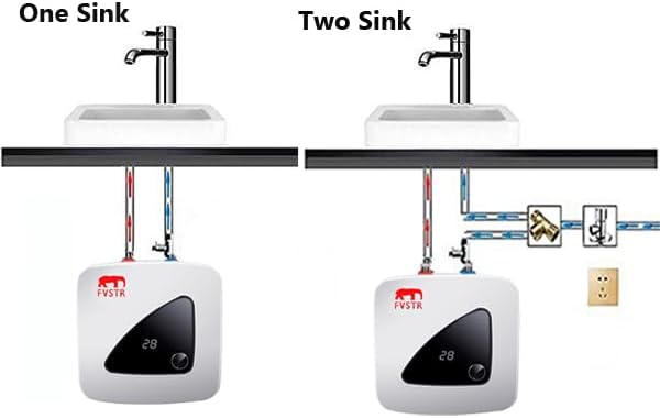 Miniatura 8 de FVSTR Calentador de agua caliente eléctrico de 120 V compacto de almacenamiento de tanque, remolque Rv Tr de 2.16 galones, 1.5 KW cocina instantánea