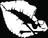 Kiss of Death Skull Crossbones Car Truck Window Bumper Vinyl Graphic Decal Sticker- (6 inch) / (15 c