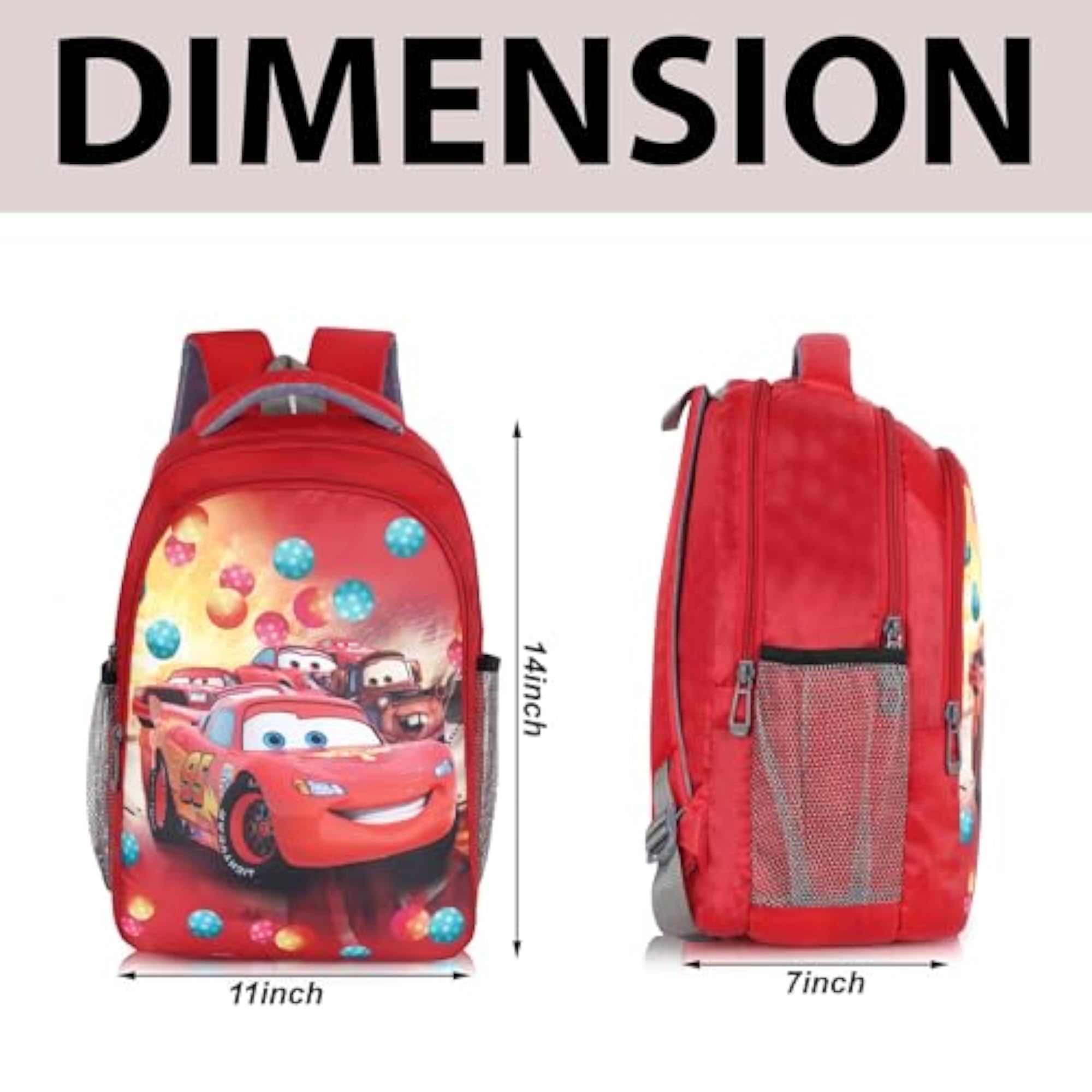 Lightweight Cartoon Lightning McQueen Backpack for Kids