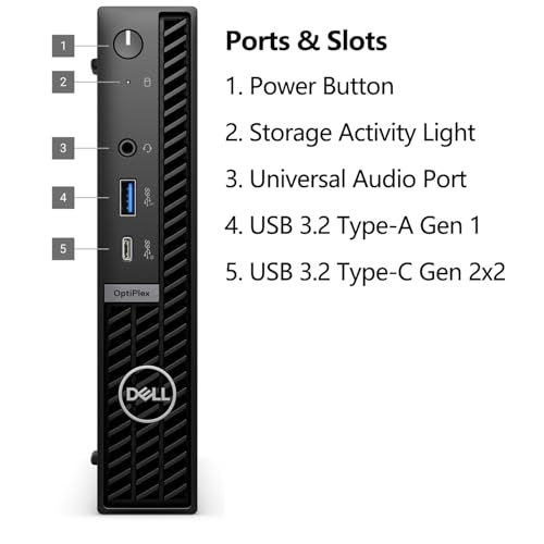 Image of Dell OptiPlex 7020 Micro Form Factor Desktop Computer, 2 DisplayPorts, Intel 14-Core i5-14500T, 32GB DDR5, 1TB PCIe SSD, WiFi 6E, HDMI, BT, Tiny MFF Business Mini PC for Home Office, Windows 11 Pro